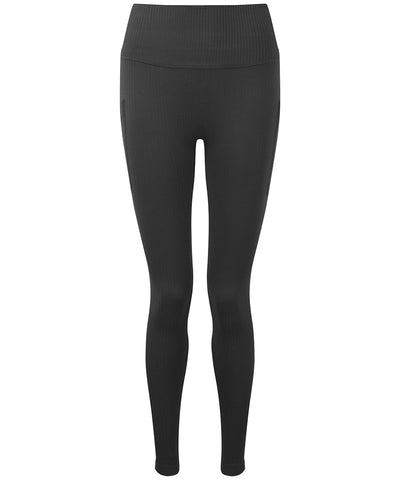 Womens TriDri® ribbed seamless 3D fit multi-sport leggings | charcoal