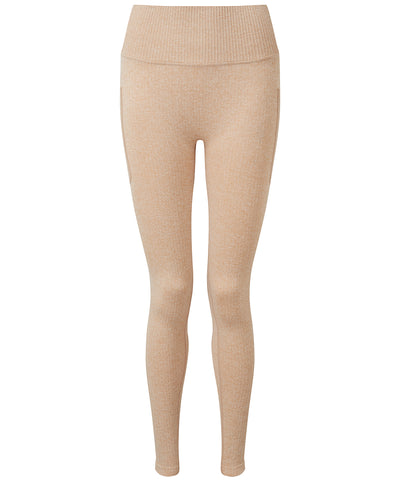 Womens TriDri® ribbed seamless 3D fit multi-sport leggings | nude melange