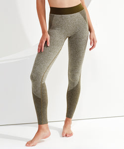 Womens TriDri® seamless 3D fit multi-sport sculpt leggings | black melange