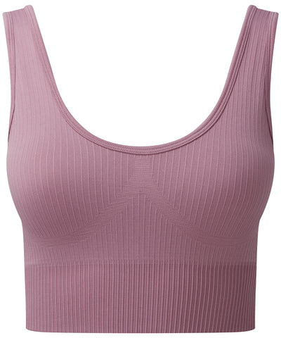 Womens TriDri® ribbed seamless 3D fit multi-sport bra | mauve