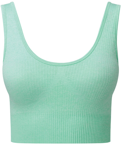 Womens TriDri® ribbed seamless 3D fit multi-sport bra | peppermint melange