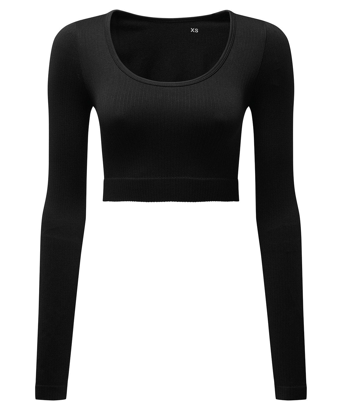 Womens TriDri® ribbed seamless 3D Fit crop top | black