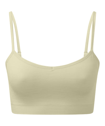 Womens TriDri® recycled seamless 3D fit multi-sport flex bra | sage green melange