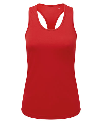 Womens TriDri® recycled performance slim racerback vest | fire red