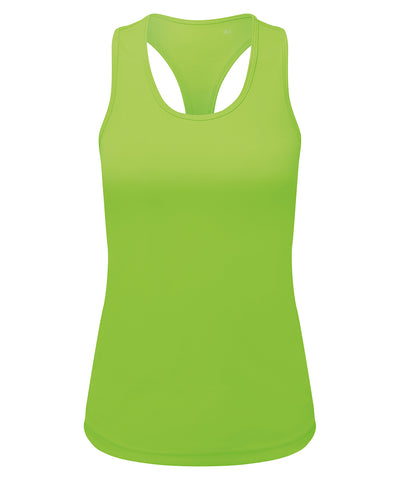 Womens TriDri® recycled performance slim racerback vest | lightning green