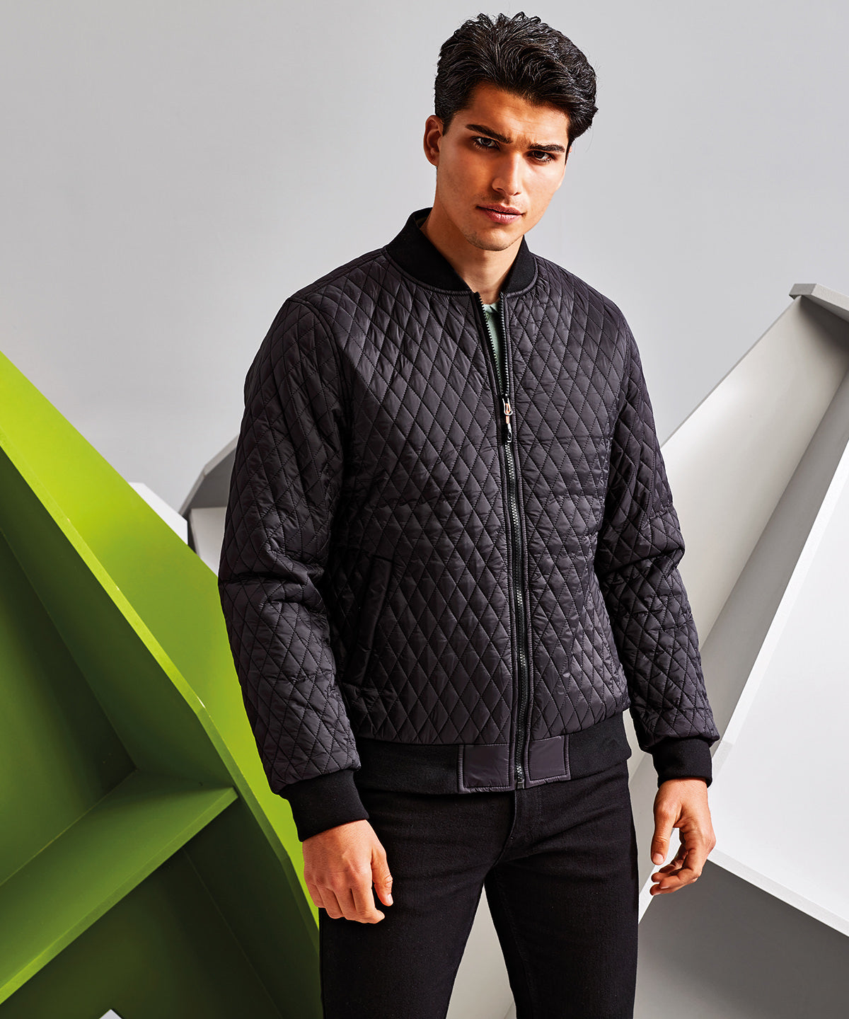 Quilted flight jacket | black