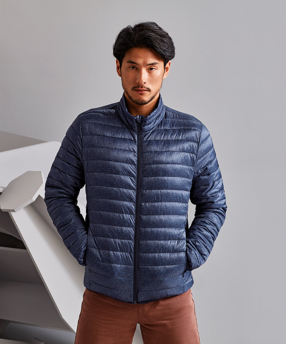 Melange padded jacket | charcoal melange