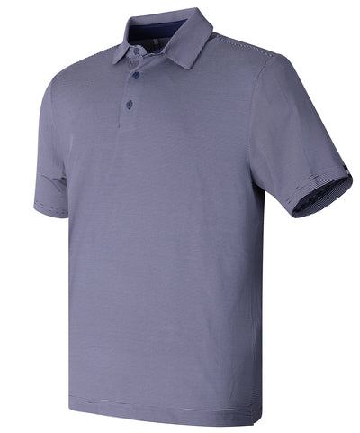 UA playoff 30 stripe polo LB  microstripe | midnight navy/downpour grey/black