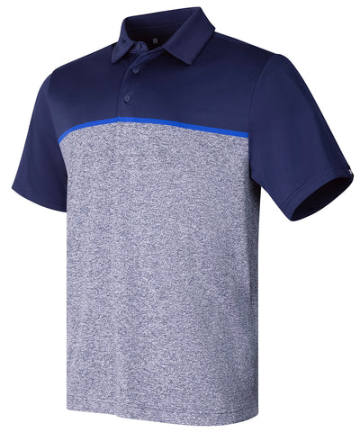 UA playoff 30 stripe polo LB  edge lit | midnight navy/royal/midnight navy