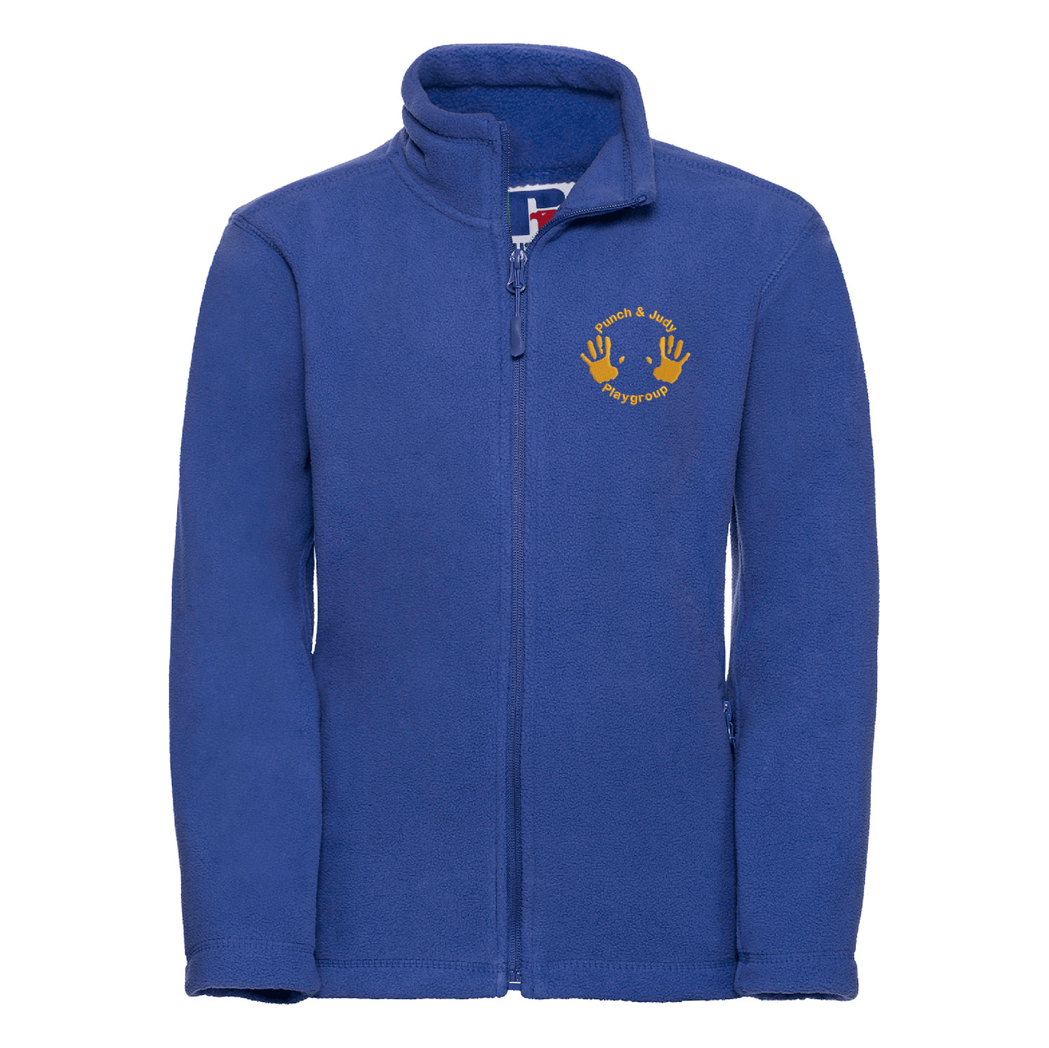 Punch and Judy Playgroup | Kids full-zip outdoor fleece | Bright Royal