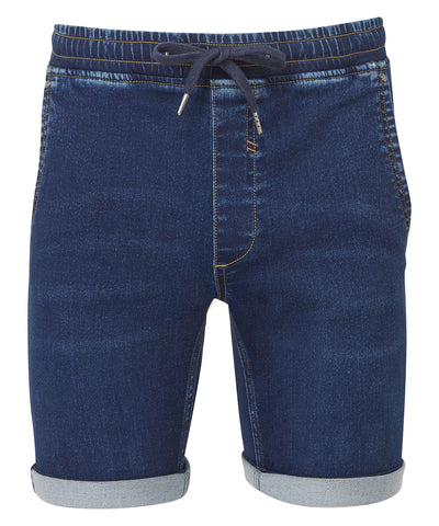 Mens denim drawstring shorts | blue