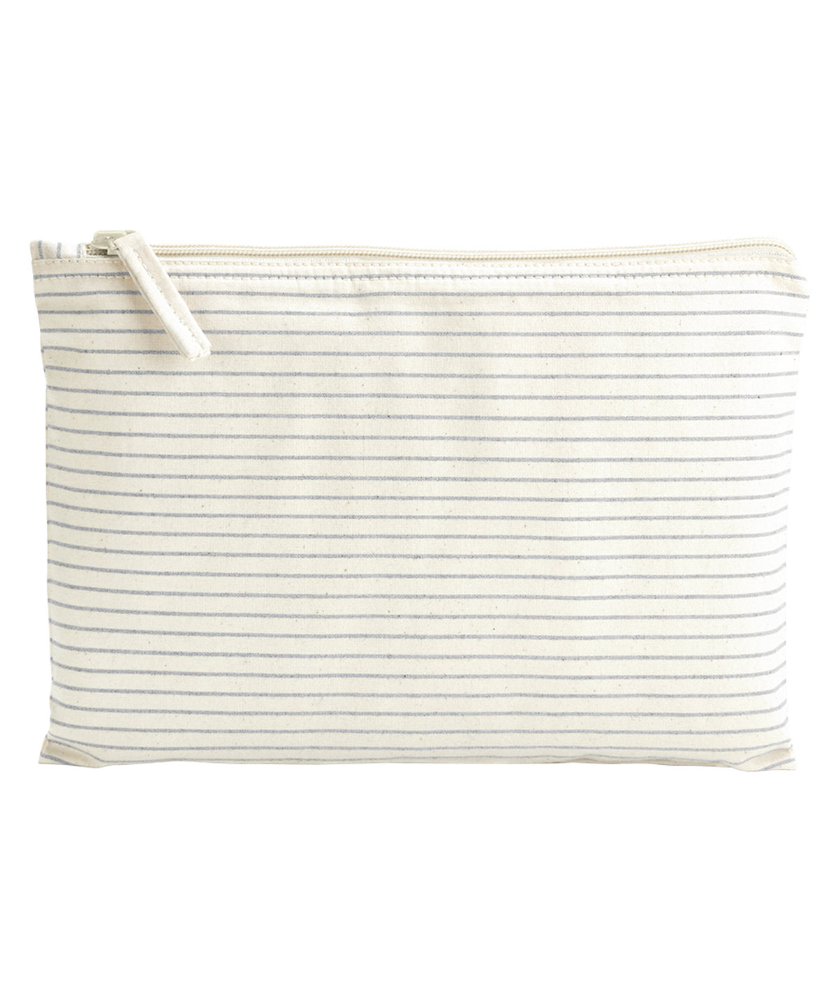 Striped organic accessory pouch | grey/stripe