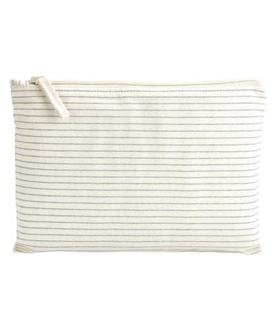 Striped organic accessory pouch | grey/stripe