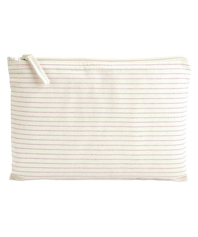 Striped organic accessory pouch | red/stripe