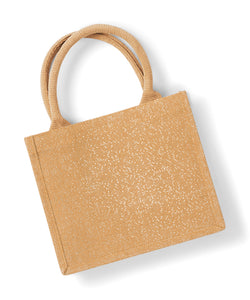 Shimmer jute mini gift bag | natural gold