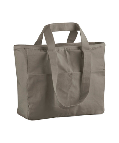 Double-handle cargo pocket tote | mushroom