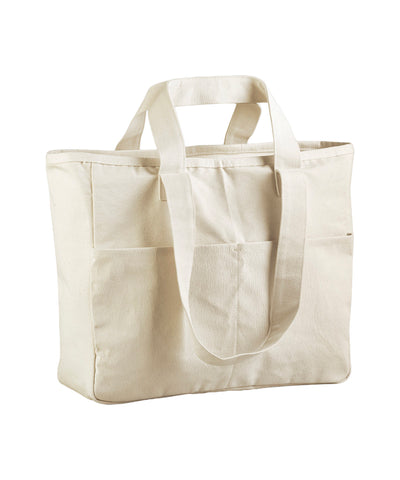 Double-handle cargo pocket tote | natural