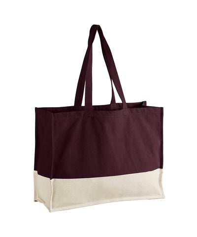 EarthAware® organic contrast shopper | oxblood/natural