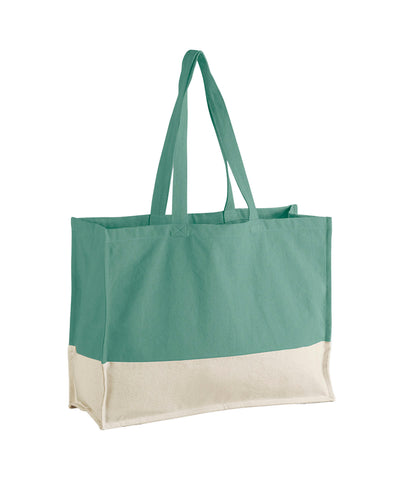 EarthAware® organic contrast shopper | sage green/natural