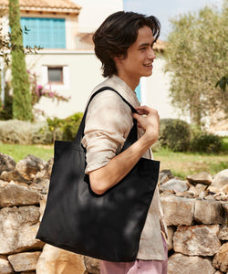 Recycled cotton maxi tote | black