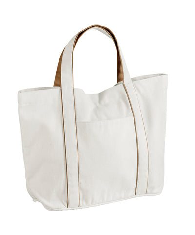 Courtside medium tote | soft white/caramel