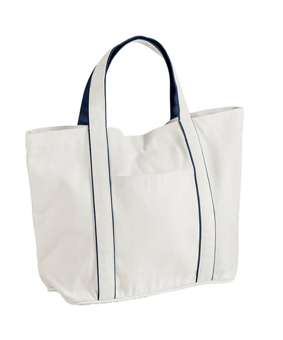 Courtside medium tote | soft white/french navy