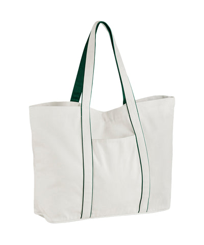 Courtside large tote | soft white/bottle green