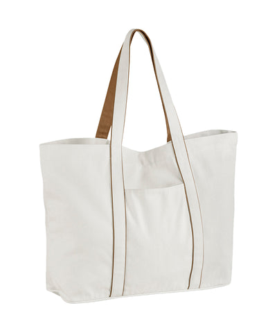 Courtside large tote | soft white/caramel