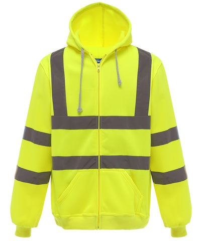 Hi-vis zip hoodie (HVK07) | yellow