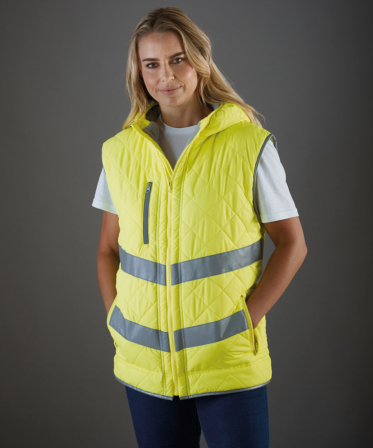 Hi-vis Kensington hooded gilet (HV007) | yellow