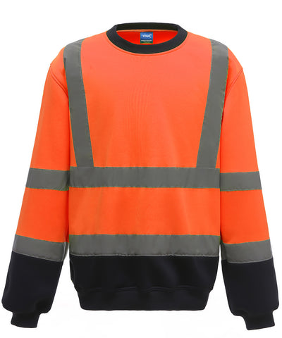Hi-vis sweatshirt (HVJ510) | orange/navy