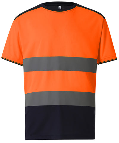 Hi-vis two-tone t-shirt (HVJ400) | orange/navy