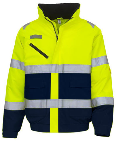 Hi-vis fontaine flight jacket (HVP209) | yellow/navy