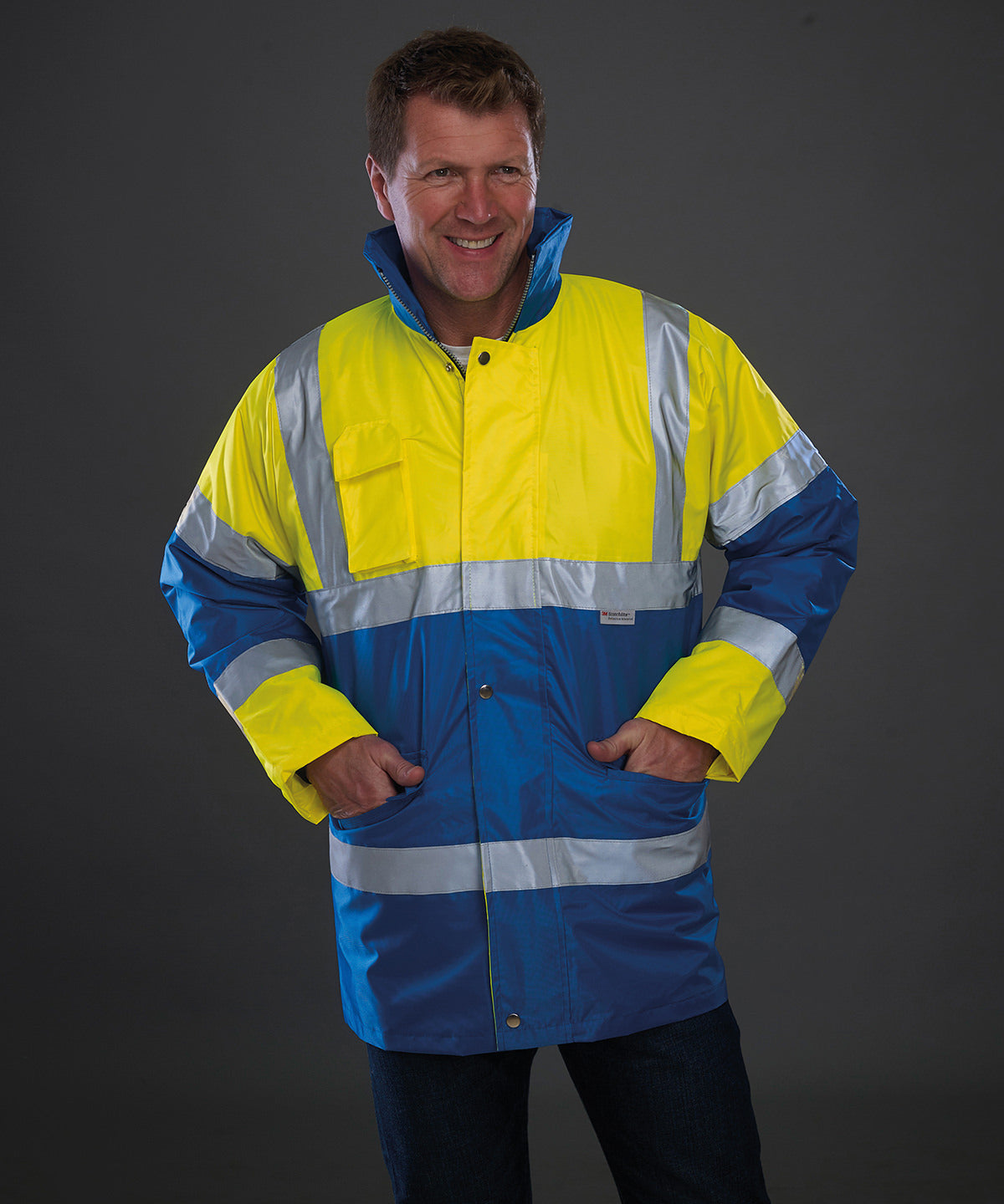Hi-vis contrast jacket (HVP303) | yellow/red
