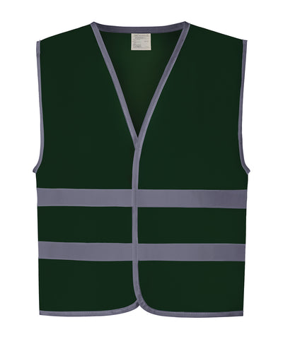Hi-vis reflective border kids waistcoat (HVW102CH) | paramedic green