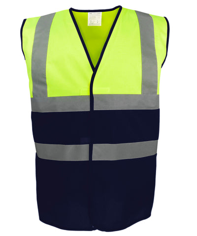 Hi-vis two-tone waistcoat (HVW122) | hi-vis yellow/navy