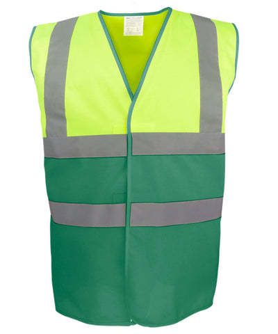 Hi-vis two-tone waistcoat (HVW122) | hi-vis yellow/paramedic green