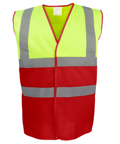 Hi-vis two-tone waistcoat (HVW122) | hi-vis yellow/red