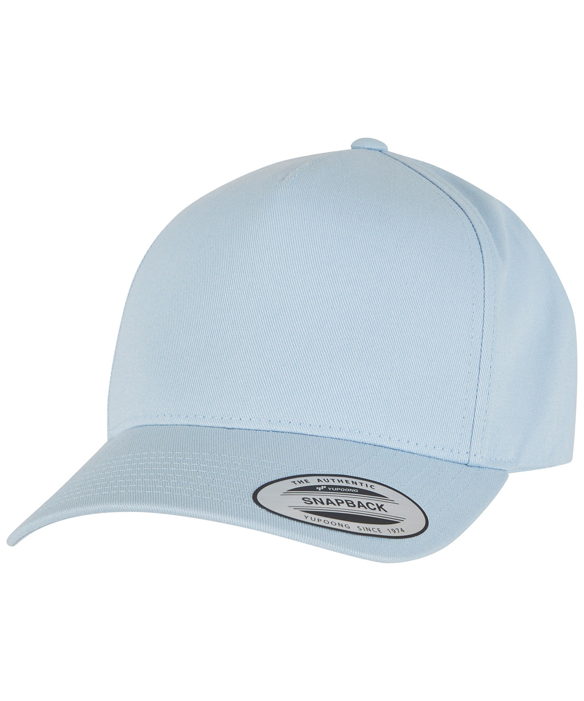 5-panel curved classic snapback (7707) | light blue