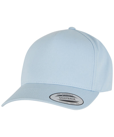 5-panel curved classic snapback (7707) | light blue