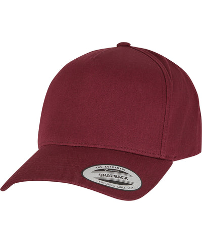 5-panel curved classic snapback (7707) | maroon