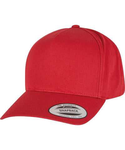 5-panel curved classic snapback (7707) | mars red