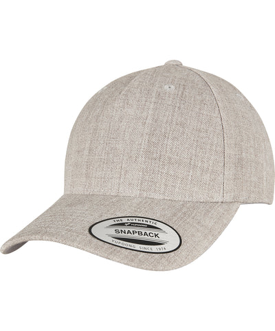 YP classics 5-panel premium curved visor snapback cap (5789M) | heather grey