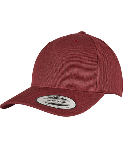 YP classics 5-panel premium curved visor snapback cap (5789M) | maroon