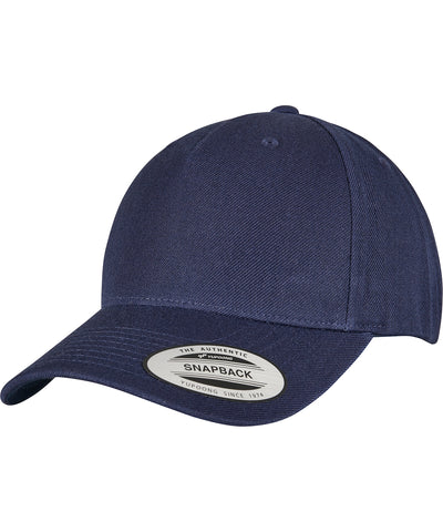 YP classics 5-panel premium curved visor snapback cap (5789M) | navy