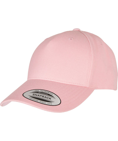 YP classics 5-panel premium curved visor snapback cap (5789M) | prism pink