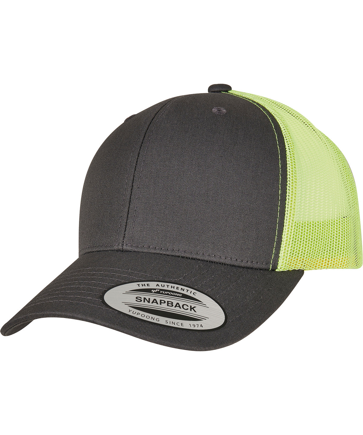 Retro trucker 2-tone (6606T) | charcoal/neon green