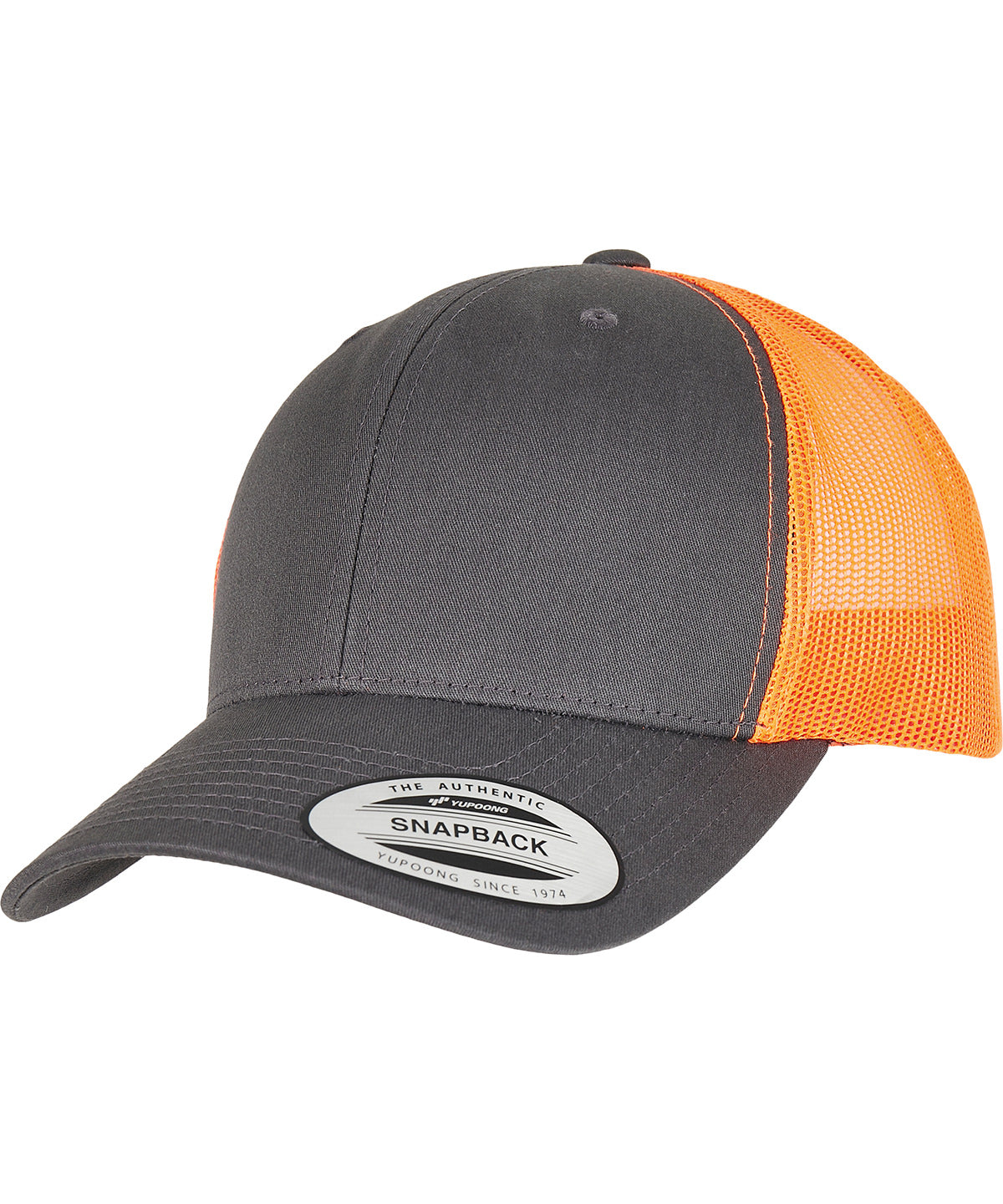 Retro trucker 2-tone (6606T) | charcoal/neon orange