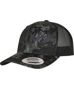 YP Classics® Veil Camo retro trucker cap (6606VC) | poseidon black