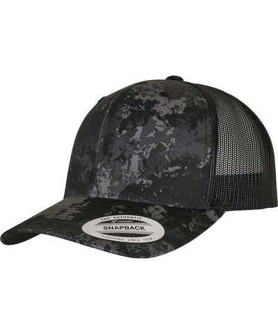 YP Classics® Veil Camo retro trucker cap (6606VC) | poseidon black
